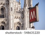underground stop in the city center of Milan