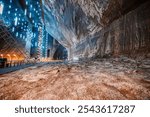 Underground theme park in big salt mine Salina Turda, Turda in Romania, transylvania. Popular tourist destination.