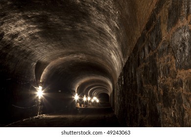 Underground Tunnel Below Atlantic Avenue In Brooklyn