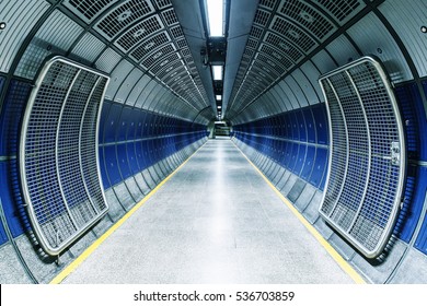 Underground tunnel in the London tube train network