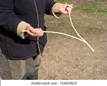 Underground Water Stream Dowsing With Divining Rod