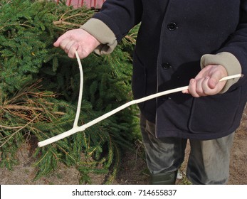 Underground Water Stream Dowsing With Divining Rod