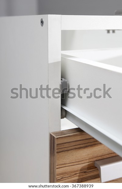 Undermount Kitchen Drawer Slides Glides Closeup Stock Photo Edit