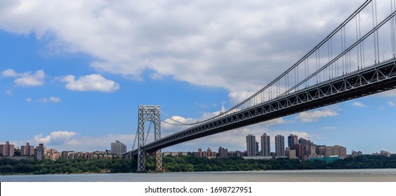 Underneath perspective of The George Washington Bridge in New York, NY - Shutterstock ID 1698727951