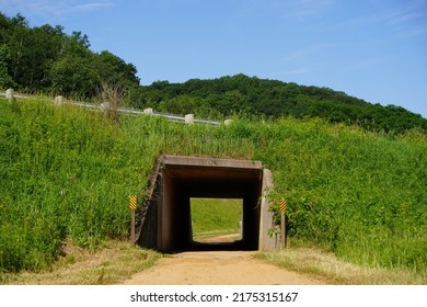 Underpass Under A Highway For A Bike Trail 