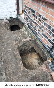 underpinning of a victorian property part of a sequence of images illustrating the process - Shutterstock ID 314803370