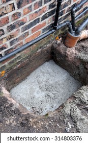 underpinning of a victorian property part of a sequence of images illustrating the process - Shutterstock ID 314803376
