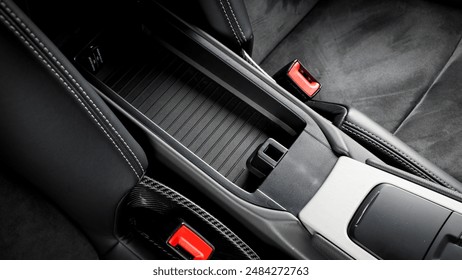Underside of a car center console