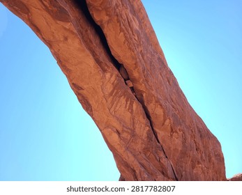 The underside of North Windows Arch in Arches National Park, Utah