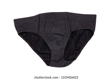 Underware Isolated. Close-up Of Black Male Underware Or Underpants Isolated On A White Background. Clothing For Men.