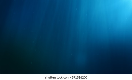 Underwater background. Blue Underwater with ripple and wave lights.