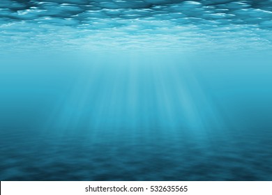 Underwater Background With Sun Ray