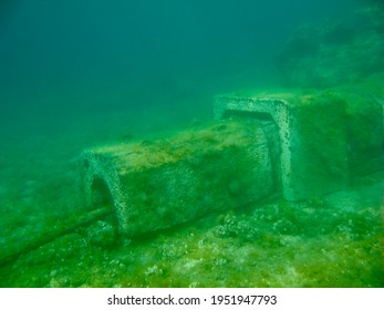 An Underwater Electric Power Cable Beside The Eva Beach On The Island Hvar, Croatia