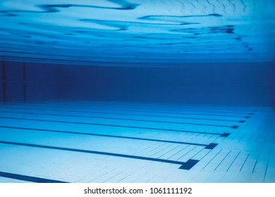 Underwater Empty Swimming Pool. 
