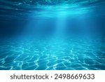 Underwater empty swimming pool background with copy space