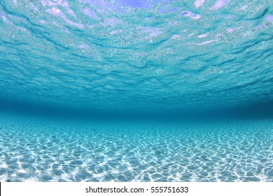 Underwater Ocean Background With Sandy Sea Floor