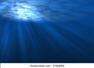 Underwater Scene Rays Light Stock Photo 17464096 