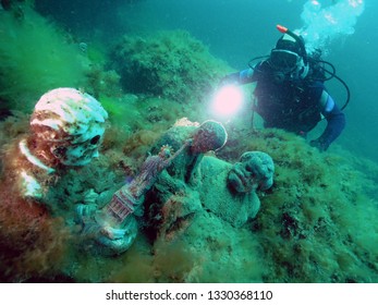 Underwater Sculpture Museum Near The Tarkhankut Peninsula In Crimea     