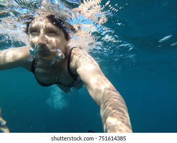 Underwater Senior Woman