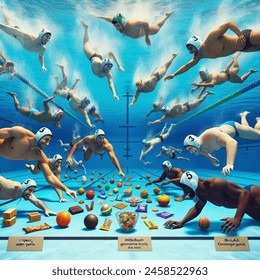 An underwater snack race with the Spanish water polo team as the main player. We will organize a (long) race where the Spanish water polo players have to swim to get as many snacks as possible at the minimum time 
You can also make a variant of this race