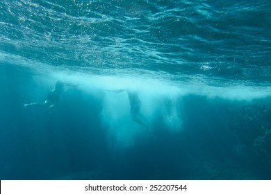 Underwater view to jump into the sea. - Shutterstock ID 252207544