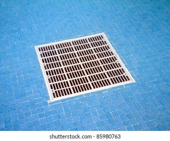 Underwater View Of A Large Filter For Pool Cleaning. Shot With SLR Underwater Case.