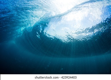 Underwater View Of Wave In Bali