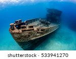 Underwater Wreck of the USS Kittiwake  - a large artificial reef in the Caribbean