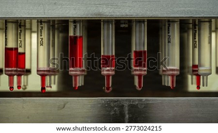 Undesired sample components drip from a solid phase extraction column on a positive pressure manifold, in the extractions laboratory of the FORTOX division of the Armed Forces Medical Examiner System, Dover Air Force Base, Delaware, Jan. 14, 2026. This process allows analytes or substances of interest to be retained in a filter at the bottom of the column. The column is used to clean the specimen and isolate these analytes 