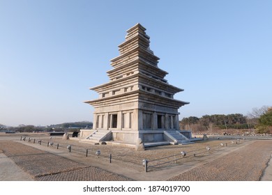 UNESCO World Heritage, Korean National Treasure No. 11 Mireuksaji Stone Pagoda Of Mireuksa Temple Site In Iksan, South Korea.