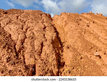 The uneven land contours in a mining area present a beautiful view. - Shutterstock ID 2243138633
