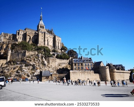 Unfiltered, original, summer, amateur photograph of Mont Saint-Michel, Abbaye du Mont Saint Michel, the must see tourist destination in Normandy, France. Stunning abbey to tick off your bucket list. 