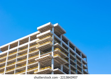 Unfinished abandoned construction  Mortgage economic crisis in construction industry concept photo  Strike the workers concept 