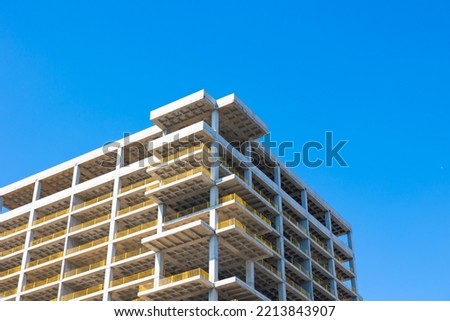 Unfinished or abandoned construction. Mortgage or economic crisis in construction industry concept photo. Strike of the workers concept.