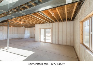 Unfinished Basement Under Construction 