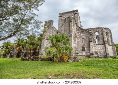 The Unfinished Church In Saint George, Bermuda. This Is A Church That Began Being Built In 1874. However, It Was Never Completed.