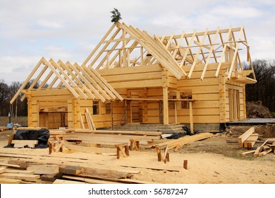 Unfinished, Ecological Wooden House And Building Area