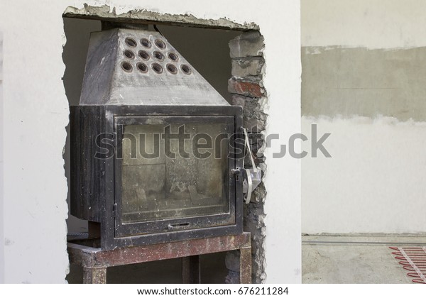 Unfinished Fireplace During Repair Stock Photo Edit Now 676211284