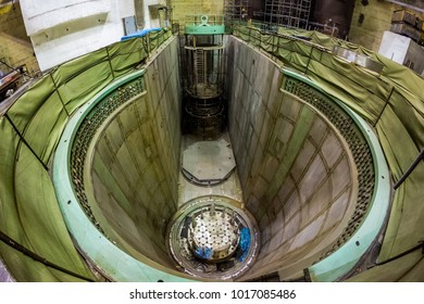 Unfinished Nuclear Reactor Core. New Modern Nuclear Power Plant Under Construction. 