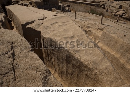Unfinished obelisk in Aswan in Egypt, Africa 

