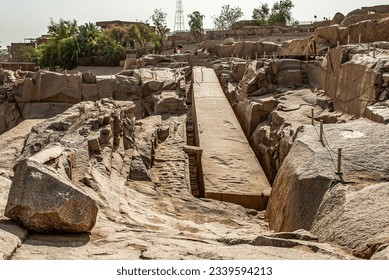 The unfinished obelisk at stone quarries of Aswan, Egypt