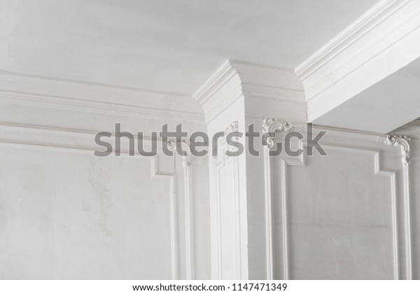 Unfinished Plaster Molding On Ceiling Columns Stock Photo Edit