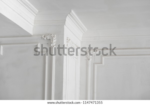 Unfinished Plaster Molding On Ceiling Columns Stock Photo Edit