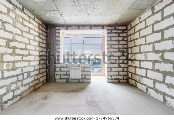 Unfinished Room Residential Building Under Construction Stock Photo ...