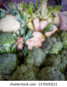 Unfocus abstract bavkground of green vegetables