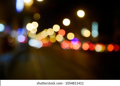 Unfocused Light Dots Traffic On Street Stock Photo 1054811411 ...