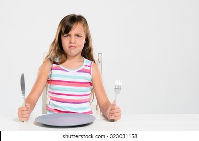 Unhappy Kid At Table, Throwing A Tantrum, Bad Table Manners