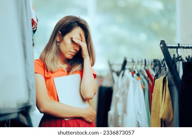 
Unhappy Store manager Holding a PC Tablet feeling Depressed. Sad business owner failing having to declare bankruptcy 
 - Shutterstock ID 2336873057