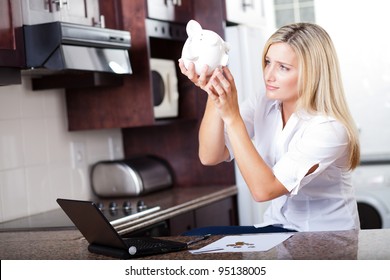 Unhappy Woman Has No More Money Left To Pay Bills