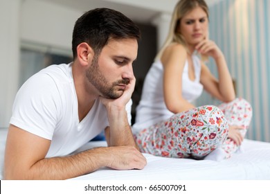 Unhappy Young Couple Having Unsolved Relationship Problems